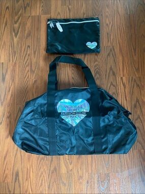 Victoria's Secret Black Travel Duffel Bag with Pouch - Fashion Show  London 2014
